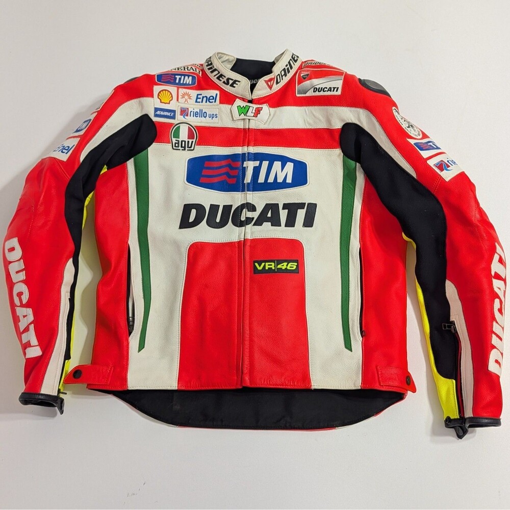 Dainese Valentino Rossi Ducati Leather Jacket VR46 Size 56 Armoured Motorcycle
